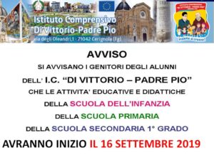 Inizio lezioni